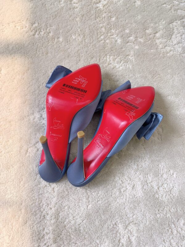 CL Mulazee bow-detail silk taffeta mules