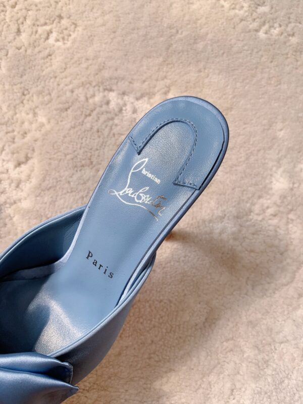 CL Mulazee bow-detail silk taffeta mules