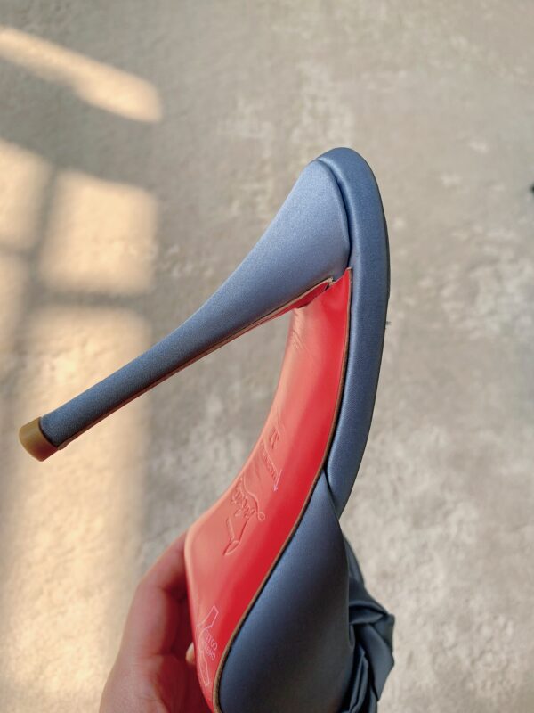 CL Mulazee bow-detail silk taffeta mules