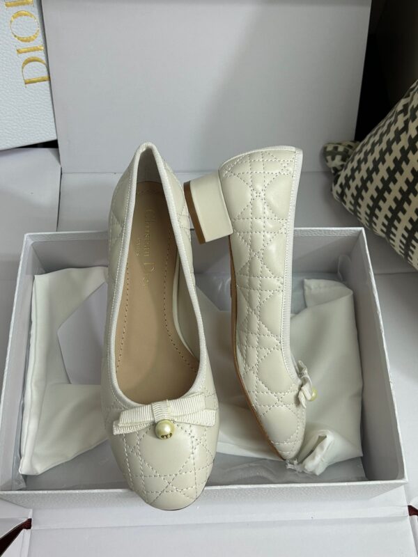 DIOR Ballet Flat Latte Quilted Cannage Calfskin