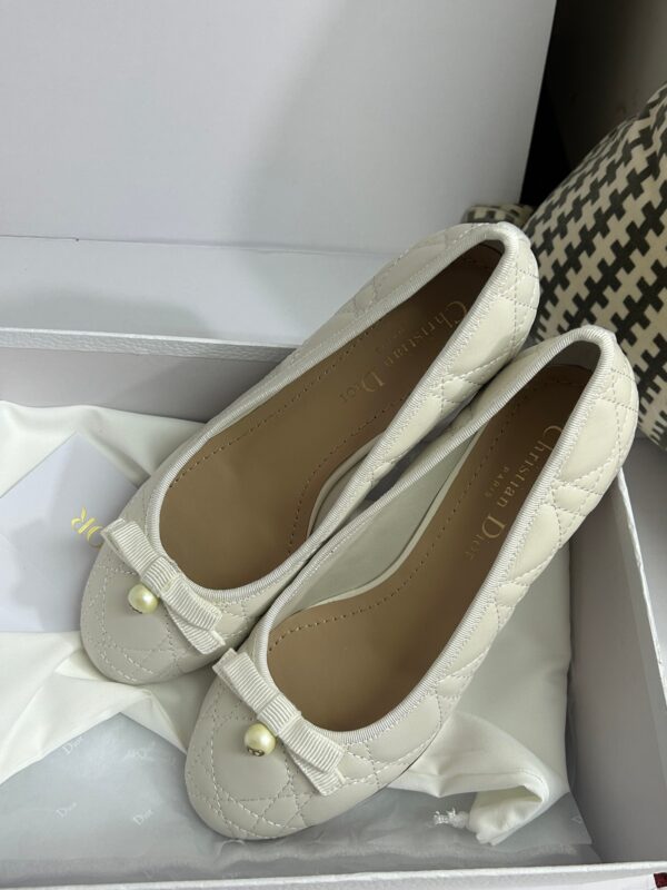DIOR Ballet Flat Latte Quilted Cannage Calfskin