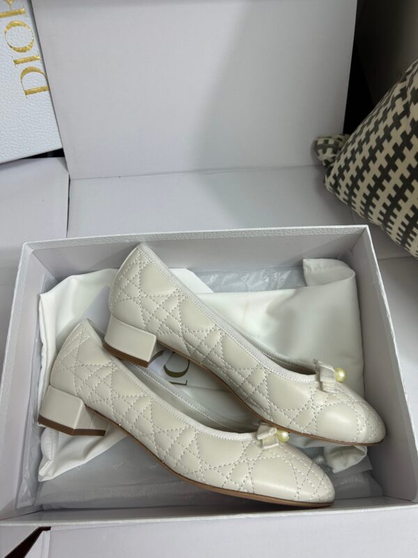 DIOR Ballet Flat Latte Quilted Cannage Calfskin