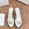 DIOR vintage christian dior 2000s white ‘d’ bow heels