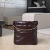 CHANEL Shiny Calfskin Quilted 22bag Dark Brown
