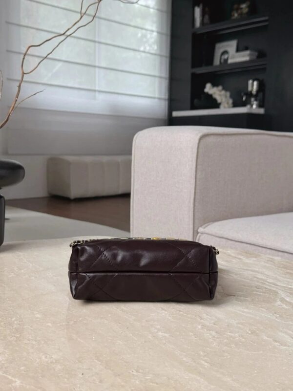 CHANEL Shiny Calfskin Quilted 22bag Dark Brown