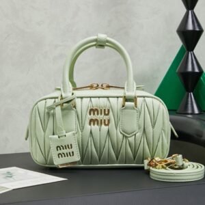 MIUMIU Arcadie matelassé nappa leather bag Mint Green