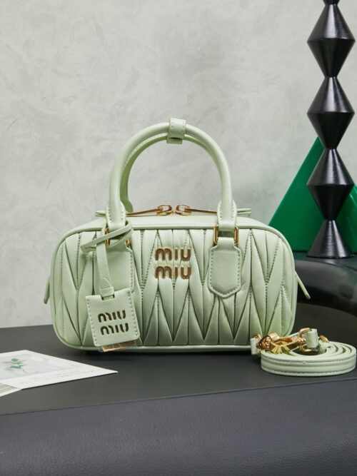 MIUMIU Arcadie matelassé nappa leather bag Mint Green