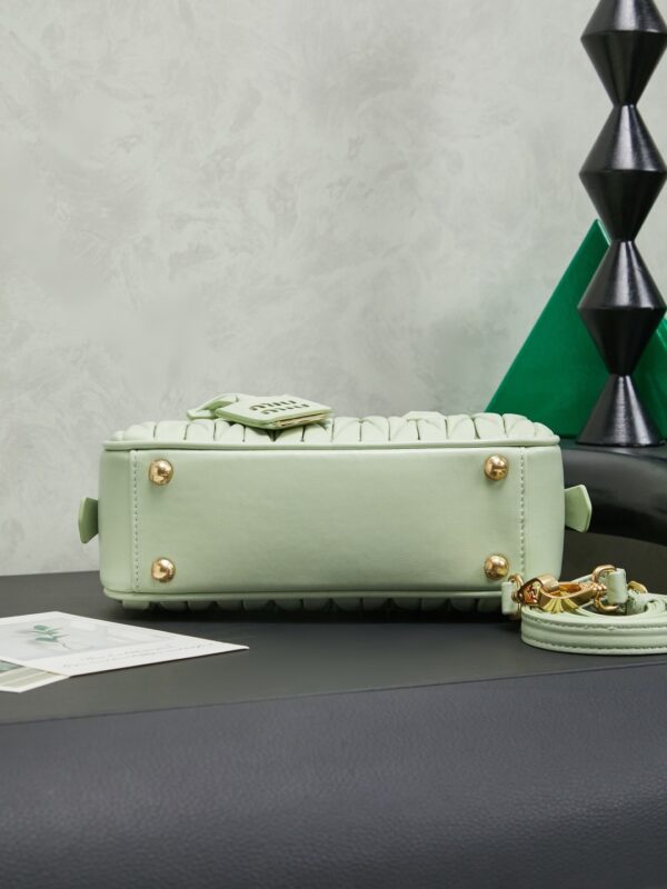 MIUMIU Arcadie matelassé nappa leather bag Mint Green