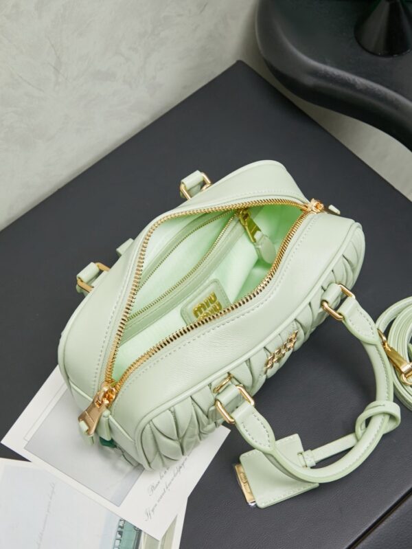MIUMIU Arcadie matelassé nappa leather bag Mint Green