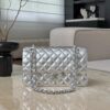 CHANEL Silver Classique Flap Medium Handbag