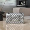 CHANEL Silver Classique Flap Medium Handbag