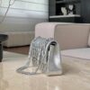 CHANEL Silver Classique Flap Medium Handbag