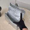 CHANEL Silver Classique Flap Medium Handbag