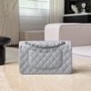 CHANEL Classique Flap Medium Light Grey Caviar Leather