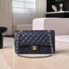 CHANEL Classique Flap Medium Dark Blue Caviar Leather