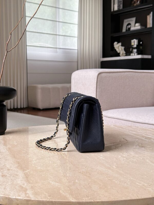 CHANEL Classique Flap Medium Dark Blue Caviar Leather