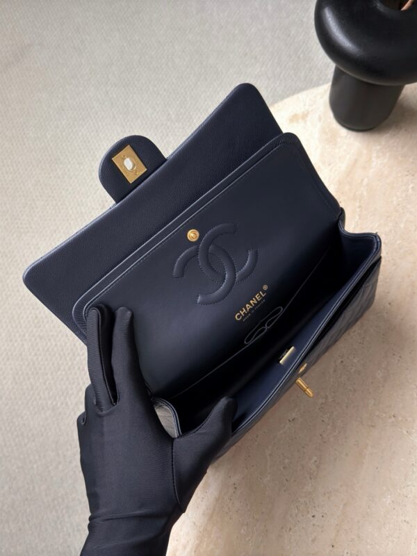 CHANEL Classique Flap Medium Dark Blue Caviar Leather