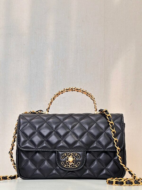 CHANEL 24C handle Classic Flap chain logo lambskin