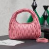 MiuMiu Wander matelassé nappa leather hobo bag