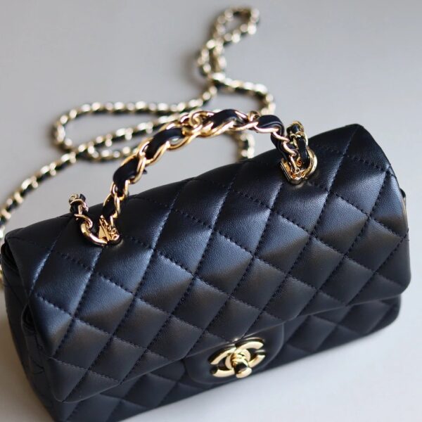 CHANEL 23K Classic Handbag With Top Handle Lambskin