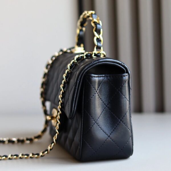 CHANEL 23K Classic Handbag With Top Handle Lambskin