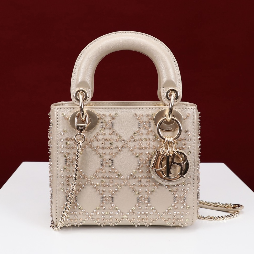 IMG_9223 DIOR Champagne Gold Floral Design Fully Paved with Diamonds - 图片 2
