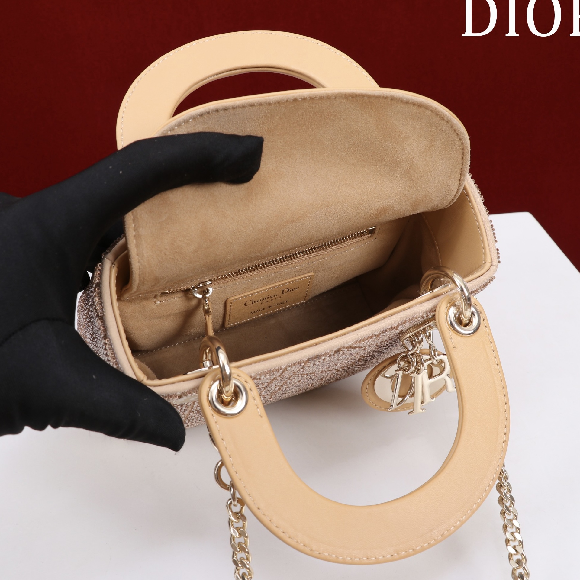 IMG_9237 DIOR Lady Dior Cotton fabric with bead embroidery - 图片 7