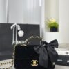 CHANEL Mini Flap Bag with Top Handle Velvet, Silk