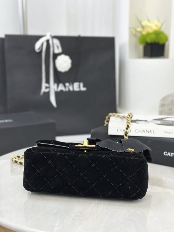 CHANEL Mini Flap Bag with Top Handle Velvet, Silk