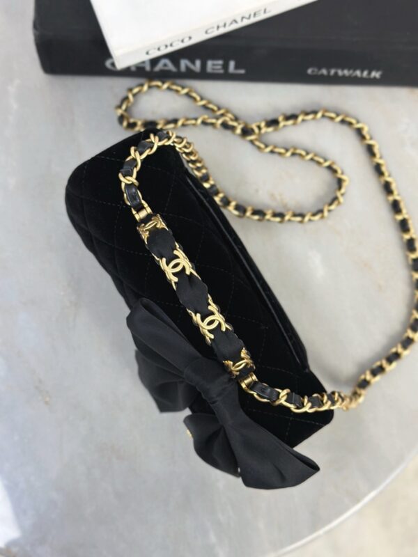 CHANEL Mini Flap Bag with Top Handle Velvet, Silk