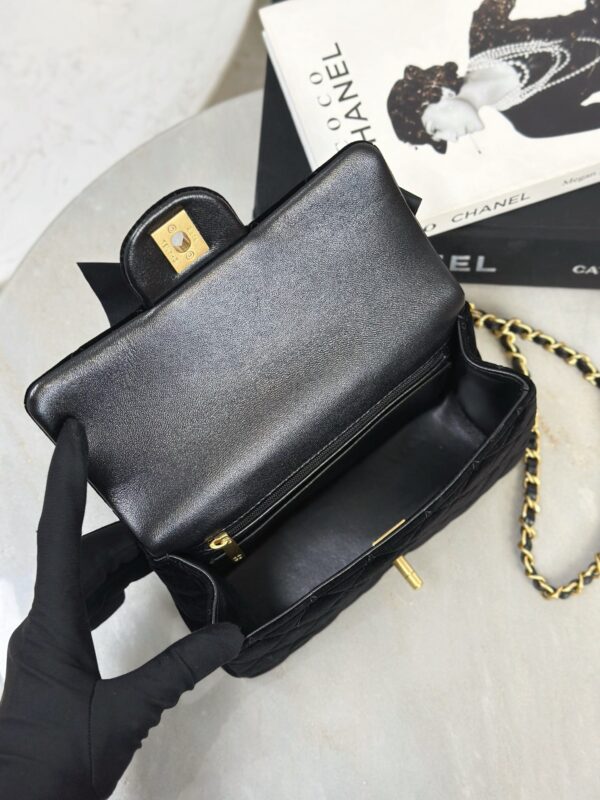 CHANEL Mini Flap Bag with Top Handle Velvet, Silk