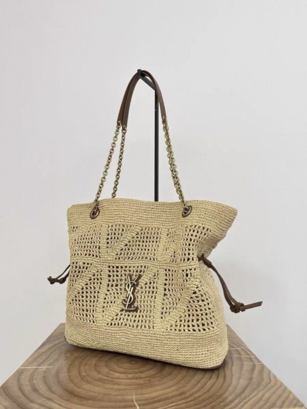 YSL JAMIE SHOPPING in raffia in Beige