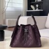 CHANEL 25 Hobo Bag Caflskin Dark Burgundy With Charcoal Color Hardware