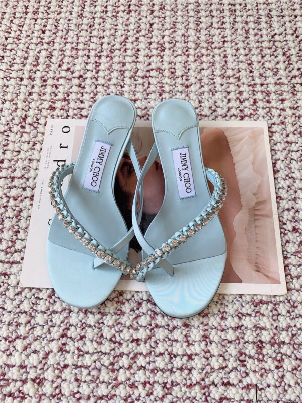 JIMMY CHOO Crystal-Embellished Heeled Mules