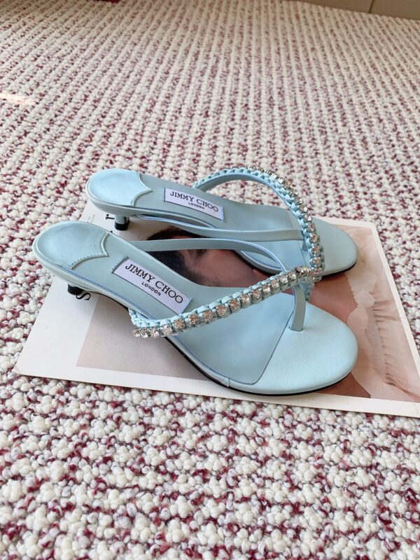 JIMMY CHOO Crystal-Embellished Heeled Mules