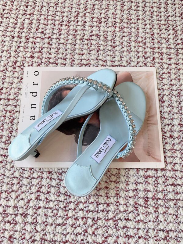 JIMMY CHOO Crystal-Embellished Heeled Mules