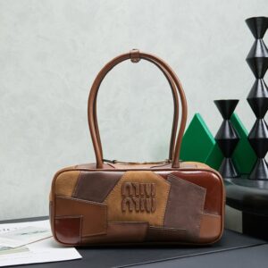 miumiu beau leather patchwork bag