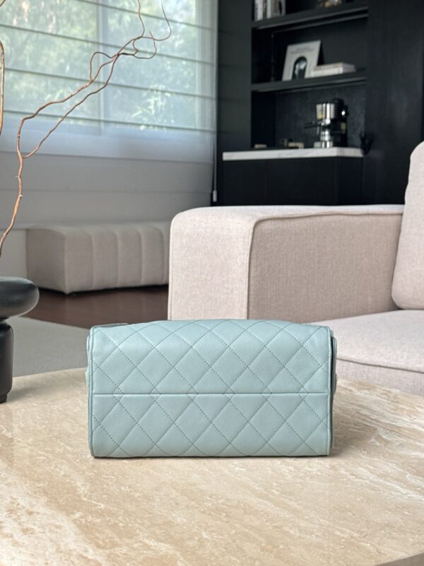 CHANEL 25Bag Caviar leather Small In Dusty Blue