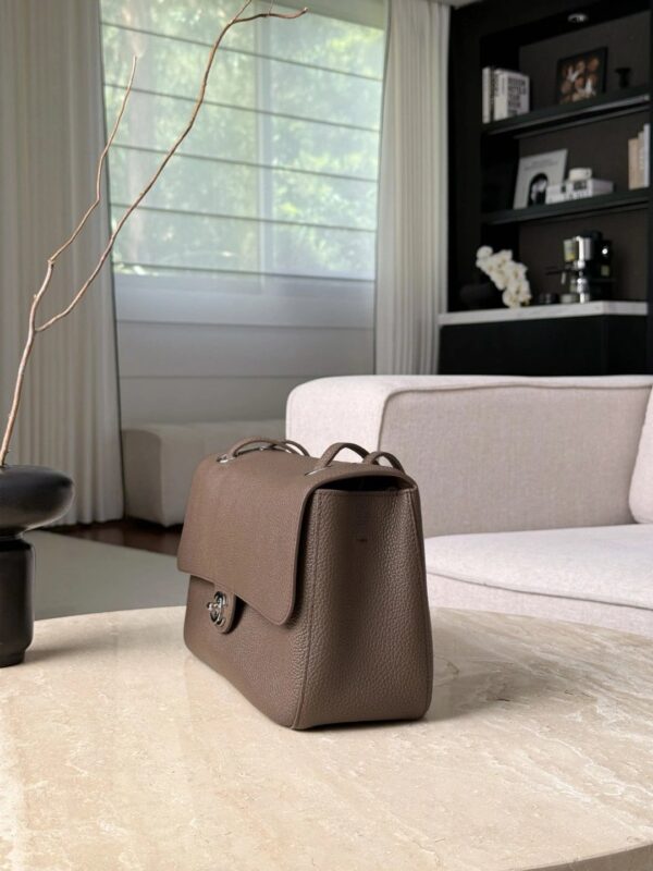 CHANEL Maxi Flap Bag Grained Calfskin In Light Brown