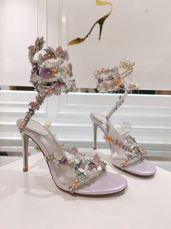 RENE  CAOVILLA flower purple heel