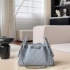 CHANEL 25 Hobo Bag Caflskin Lake Blue With Charcoal Color
