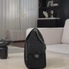 chanel 25bag caflskin in black with charcoal color hardware