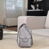 chanel 25bag calfskin in dark metallie silver