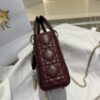 dior mini lady dior bag deep amaranth pearlescent cannage lambskin