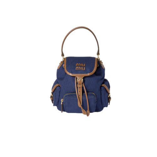 bdeuwicwef MIUMIU Canvas and leather backpack