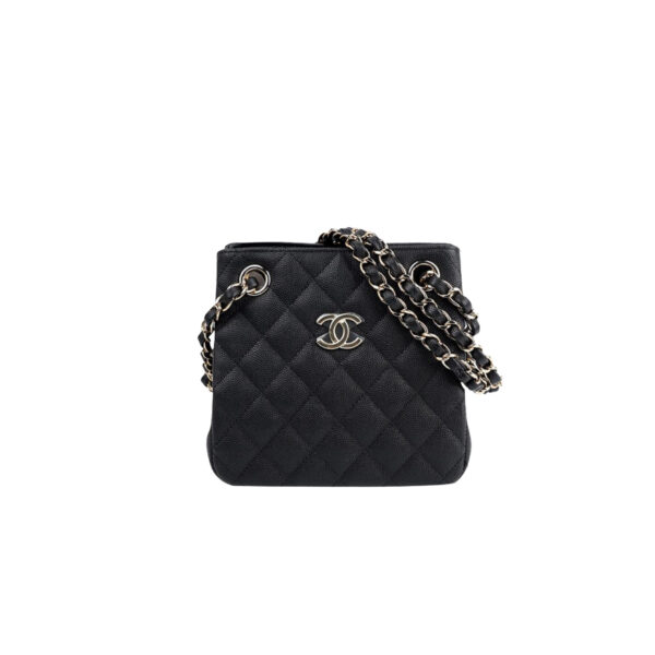 CHANEL Grained Embossed Calfskin Leather Hobo Bag