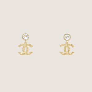 CHANEL Pendant Embossed CC Earrings