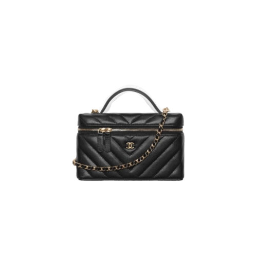 CHANEL Vanity with Chain Grained Shiny Calfskin