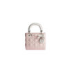 Mini Lady Dior Bag with Chain Two-Tone White and Pink Cannage Lambskin Bnugy 100x100