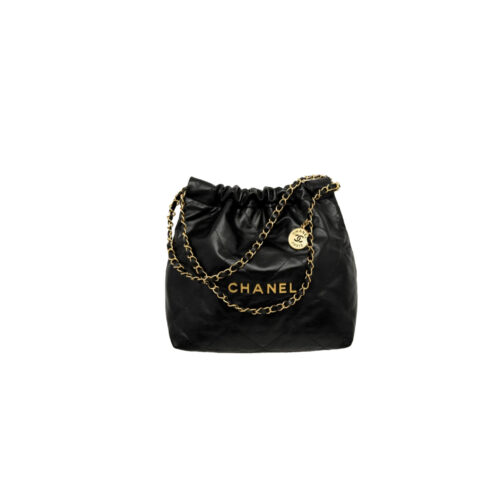 buocdscw CHANEL Shiny Calfskin Quilted 22bag Black